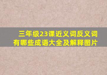 三年级23课近义词反义词有哪些成语大全及解释图片