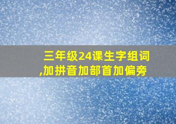 三年级24课生字组词,加拼音加部首加偏旁