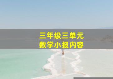 三年级三单元数学小报内容