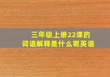 三年级上册22课的词语解释是什么呢英语