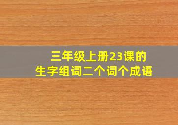 三年级上册23课的生字组词二个词个成语