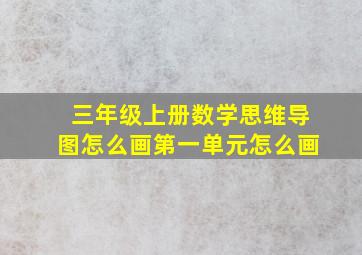 三年级上册数学思维导图怎么画第一单元怎么画