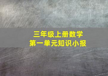 三年级上册数学第一单元知识小报