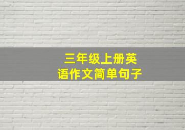 三年级上册英语作文简单句子