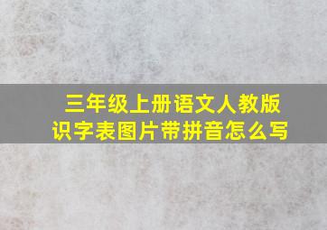 三年级上册语文人教版识字表图片带拼音怎么写