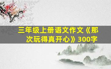 三年级上册语文作文《那次玩得真开心》300字