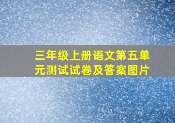 三年级上册语文第五单元测试试卷及答案图片