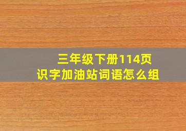 三年级下册114页识字加油站词语怎么组