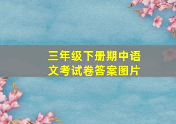 三年级下册期中语文考试卷答案图片