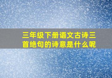 三年级下册语文古诗三首绝句的诗意是什么呢