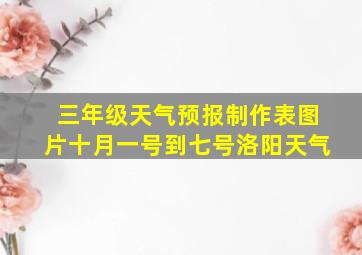 三年级天气预报制作表图片十月一号到七号洛阳天气