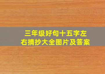 三年级好句十五字左右摘抄大全图片及答案