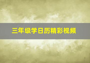 三年级学日历精彩视频