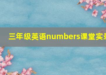 三年级英语numbers课堂实录