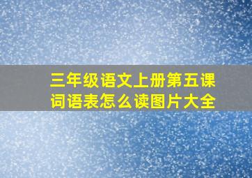 三年级语文上册第五课词语表怎么读图片大全