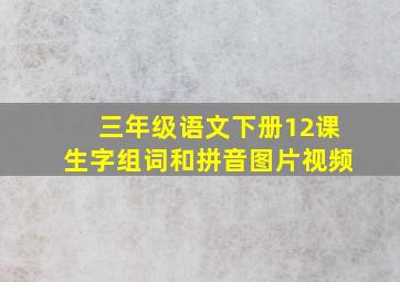 三年级语文下册12课生字组词和拼音图片视频