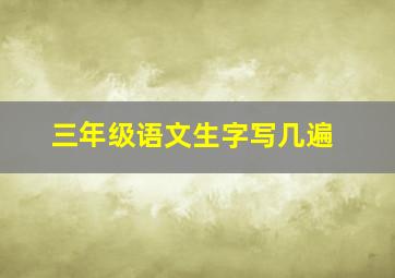 三年级语文生字写几遍