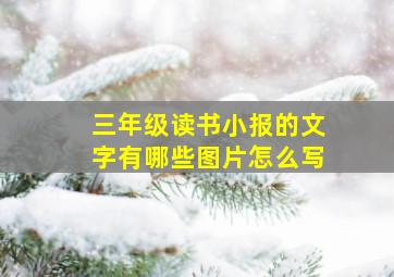 三年级读书小报的文字有哪些图片怎么写