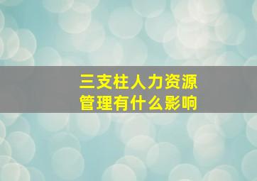 三支柱人力资源管理有什么影响