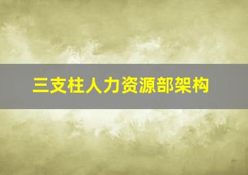 三支柱人力资源部架构