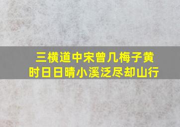 三横道中宋曾几梅子黄时日日晴小溪泛尽却山行