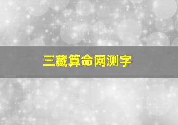 三藏算命网测字