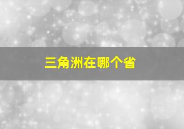 三角洲在哪个省