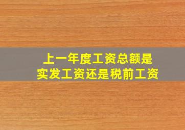 上一年度工资总额是实发工资还是税前工资