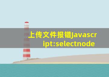 上传文件报错Javascript:selectnode