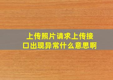 上传照片请求上传接口出现异常什么意思啊