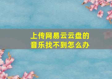 上传网易云云盘的音乐找不到怎么办