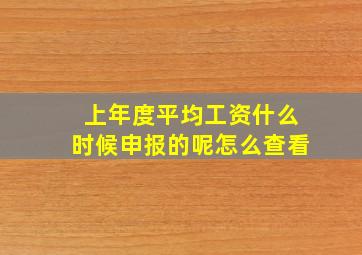 上年度平均工资什么时候申报的呢怎么查看