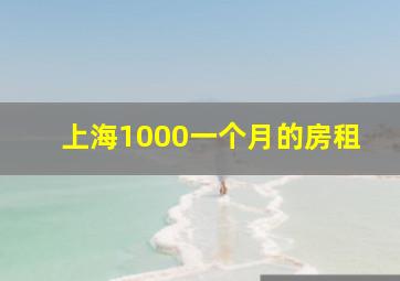 上海1000一个月的房租