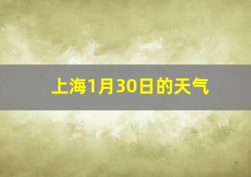 上海1月30日的天气