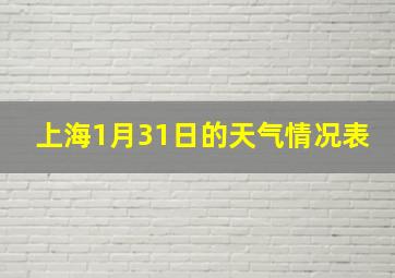 上海1月31日的天气情况表