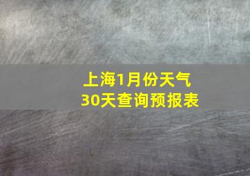 上海1月份天气30天查询预报表