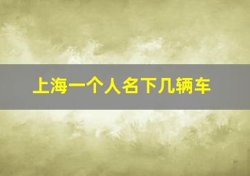 上海一个人名下几辆车