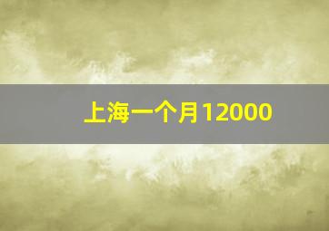 上海一个月12000