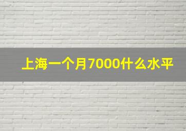 上海一个月7000什么水平