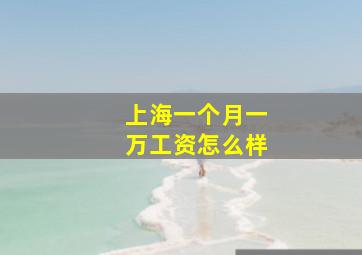 上海一个月一万工资怎么样