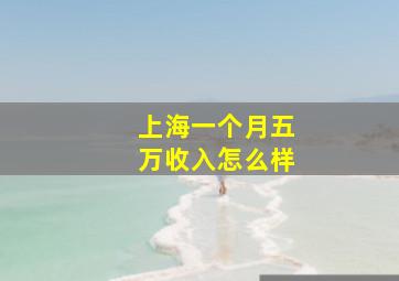 上海一个月五万收入怎么样