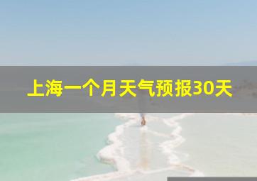 上海一个月天气预报30天