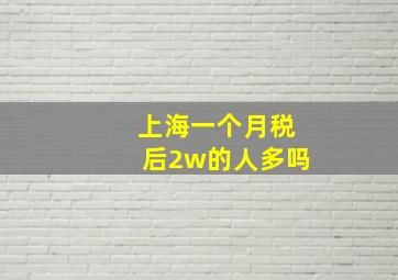 上海一个月税后2w的人多吗