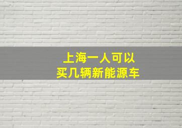 上海一人可以买几辆新能源车