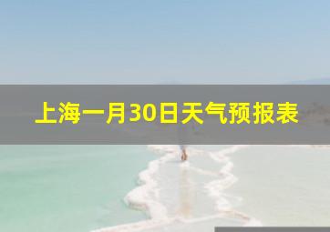 上海一月30日天气预报表