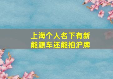 上海个人名下有新能源车还能拍沪牌