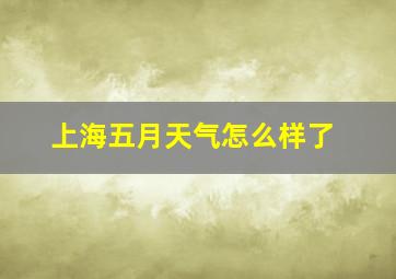 上海五月天气怎么样了