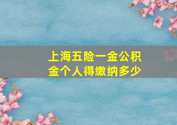 上海五险一金公积金个人得缴纳多少