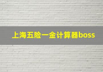 上海五险一金计算器boss