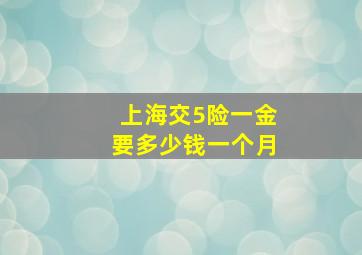 上海交5险一金要多少钱一个月